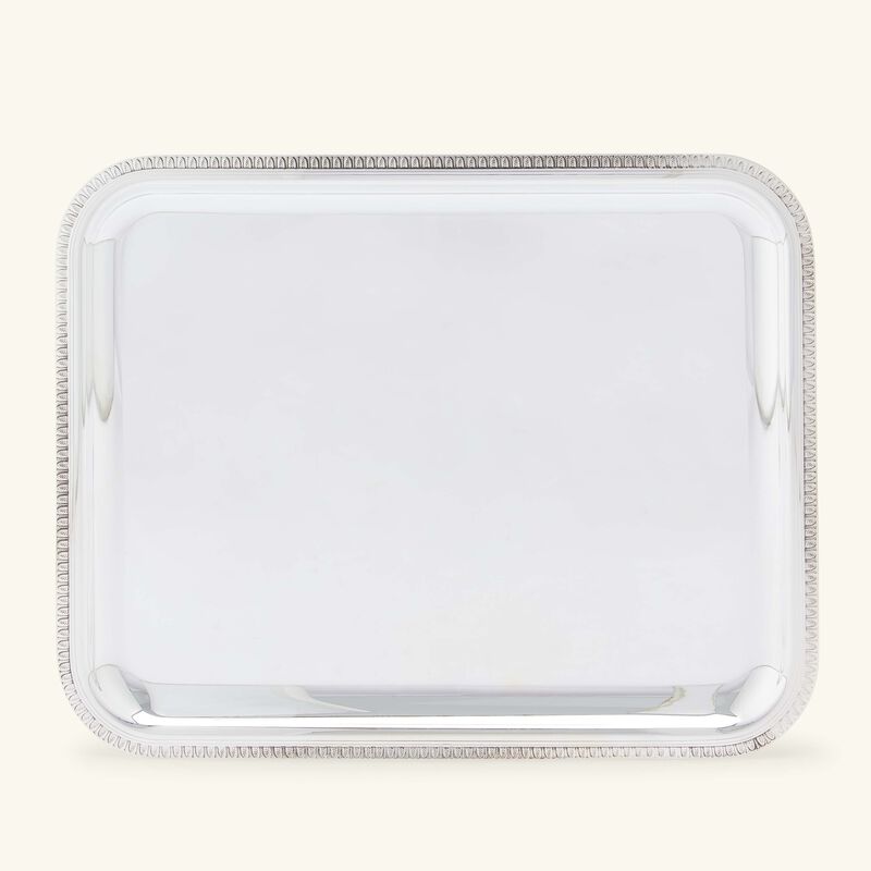 Malmaison Serving Tray Rectangular Medium Silver Plated christofle malmaison serving tray rectangular medium silver plated