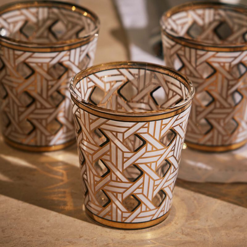 جوناثان أدلر مجموعة أركيد من 4 أكواب للشرب باللون الذهبي
