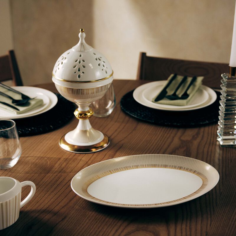 bernardaud sol serving platter oval gold 33cm