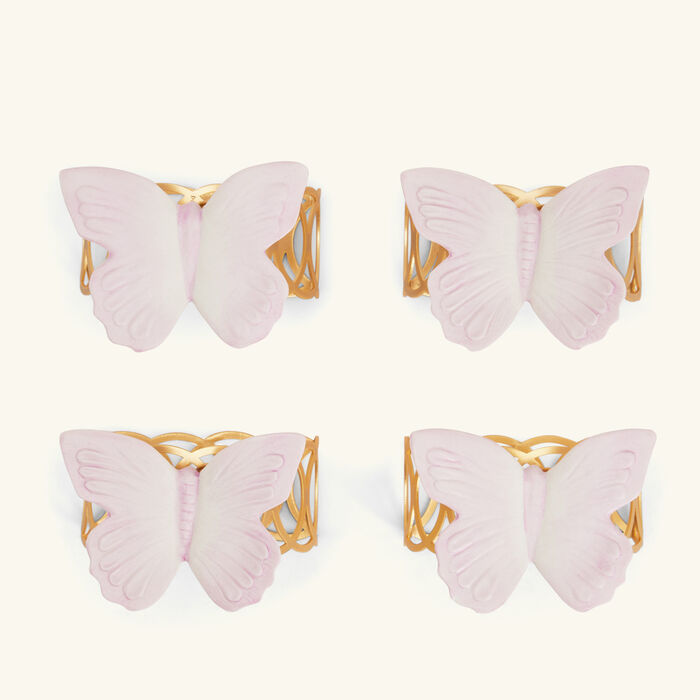 villari butterfly napkin ring pink set of 4