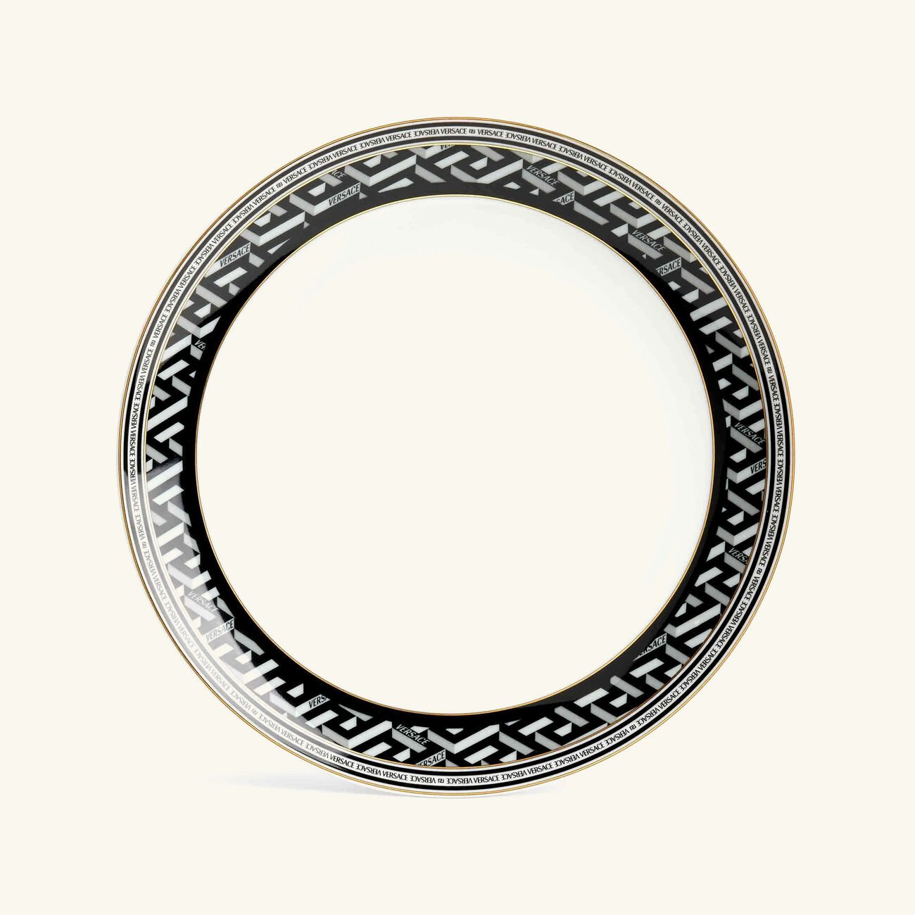 La Greca Signature Dinner Plate Round White 27cm versace la greca signature dinner plate round white 27cm