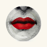 fornasetti bocca tray round large red limited edition
