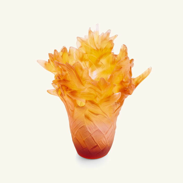 daum tressage paradis vase medium orange