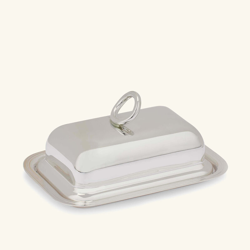 christofle vertigo butter dish silver plated