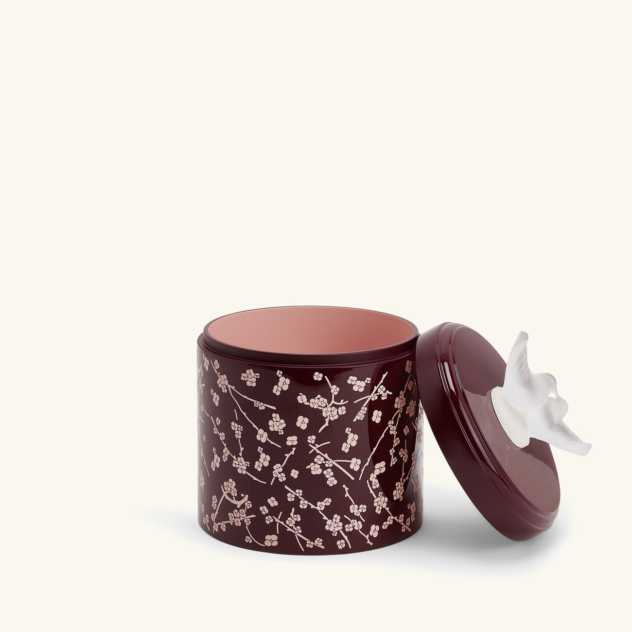 لاليك صندوق فلور دو سيريزييه كبير الحجم برغندي