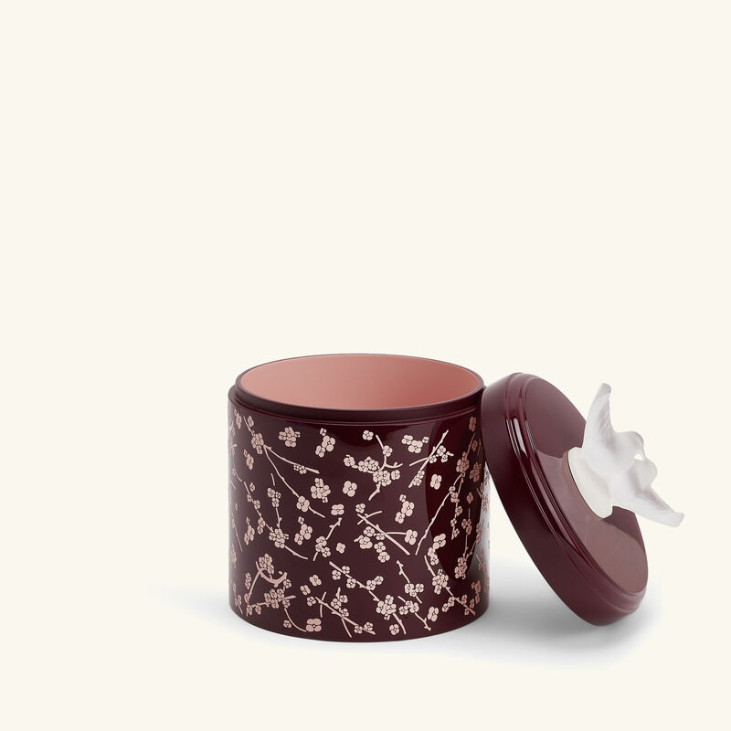 لاليك صندوق فلور دو سيريزييه كبير الحجم برغندي