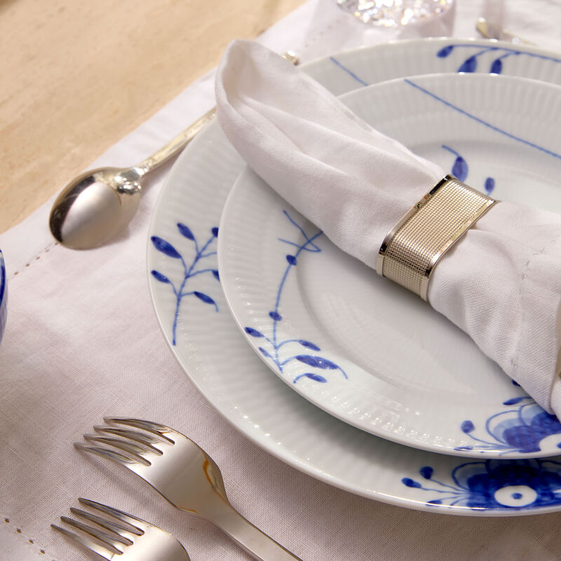 رويال كوبنهاغن طقم أطباق الحلويات بلو ميغا دائري أبيض 22 سم من طبقين