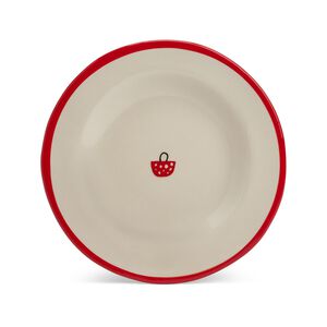 Champs Red Dessert Plate, medium
