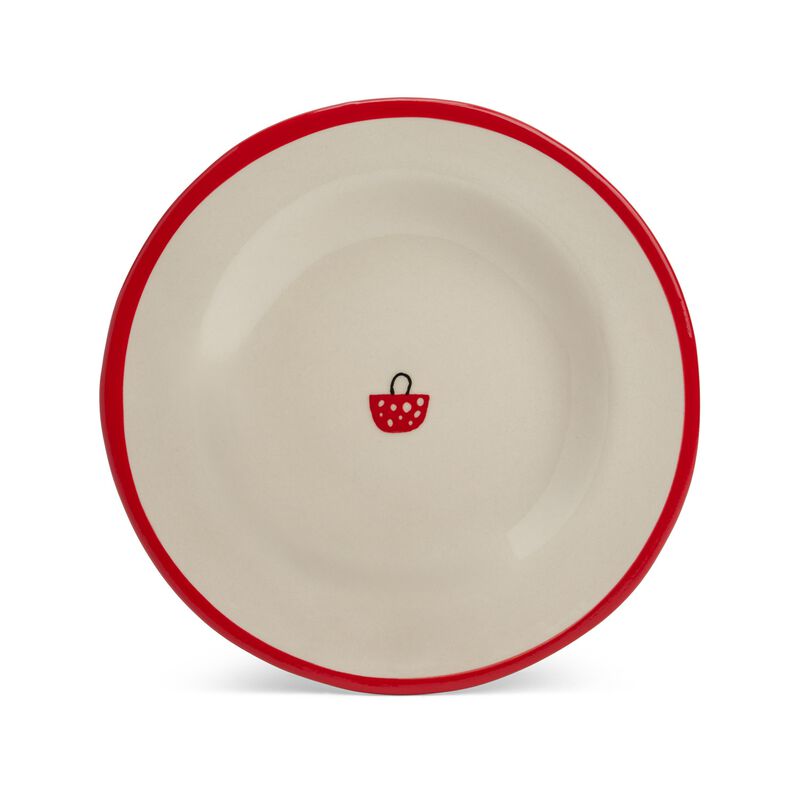 Champs Red Dessert Plate, large