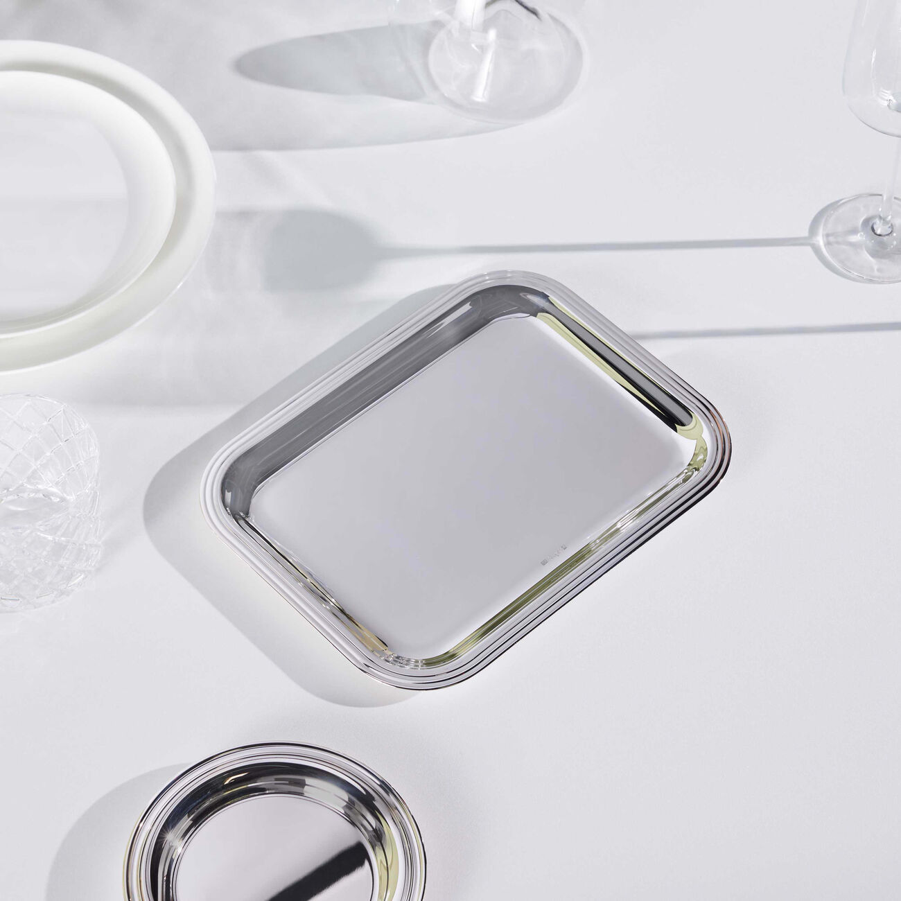 كريستوفل صينية الضيافة آلبي مستطيلة صغيرة مطلية بالفضة