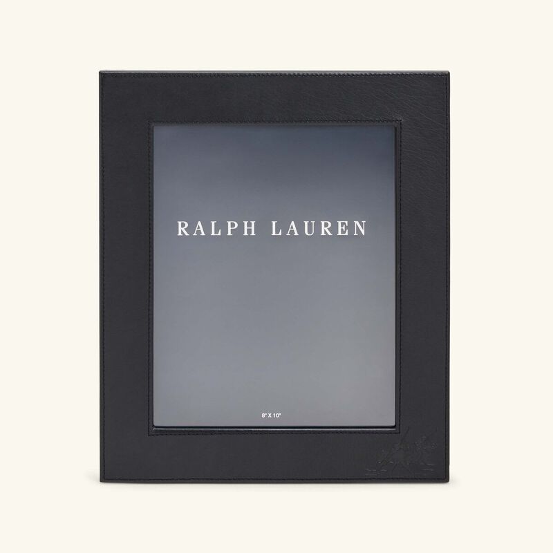 رالف لورين هوم إطار الصور بنتهاوس غاريت جلد باللون الأسود 20x25 سم