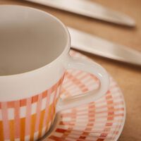 bernardaud terra rosa coffee cup   saucer orange set of 2