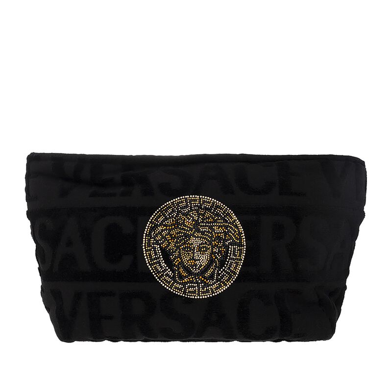 حقيبة صغيرة سوداء من فيرساتشي مزيّنة بشعار الدار, large
