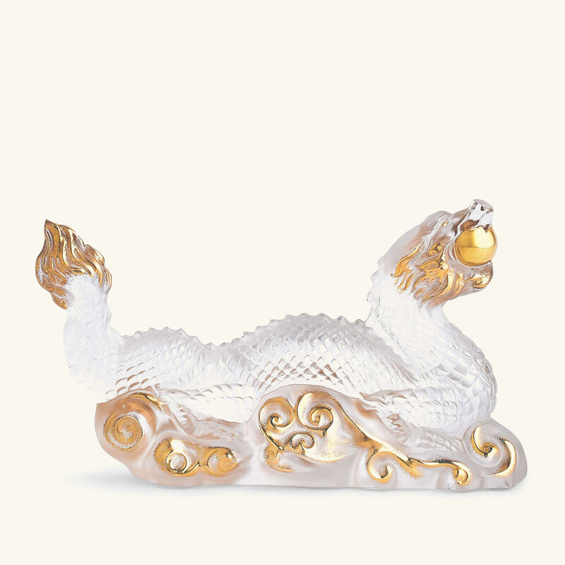 Tianlong Dragon Sculpture Small Gold lalique tianlong dragon sculpture small gold
