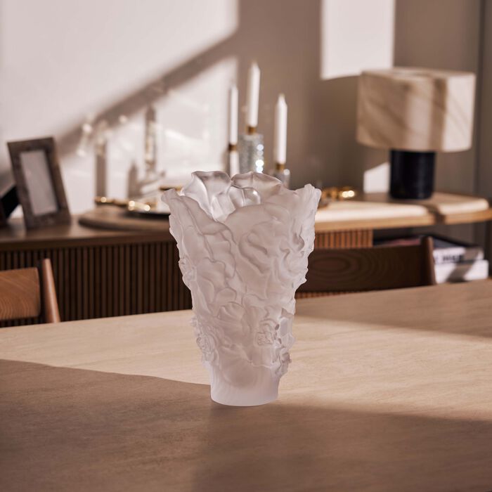 daum camellia vase large white