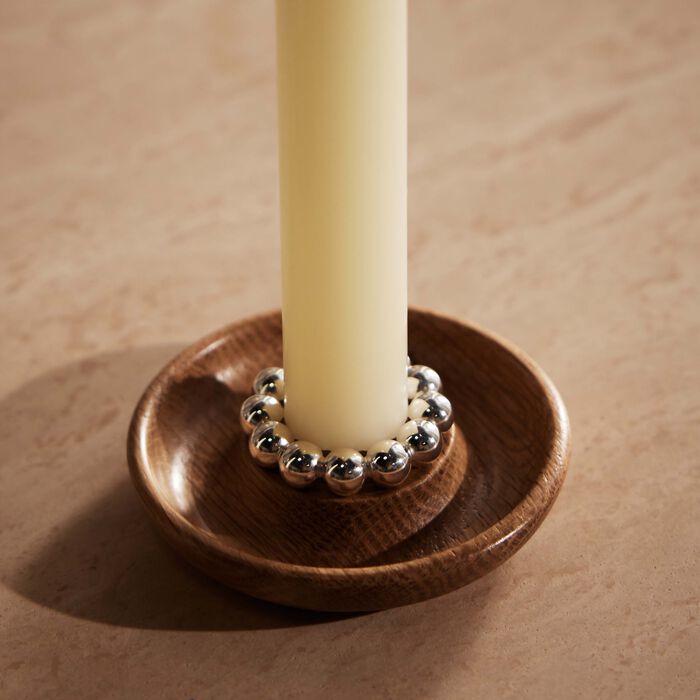 christofle perles candle holder oak