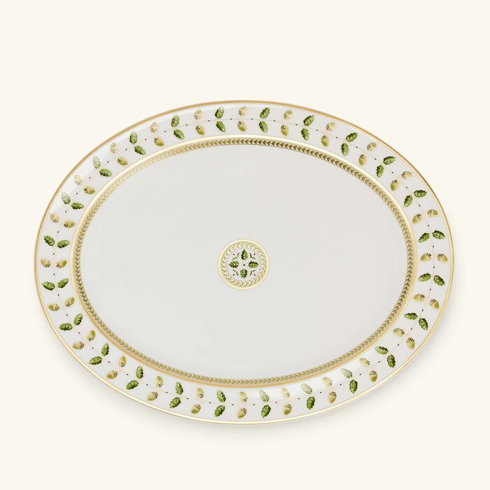 bernardaud phoebe constance serving platter oval green 39cm