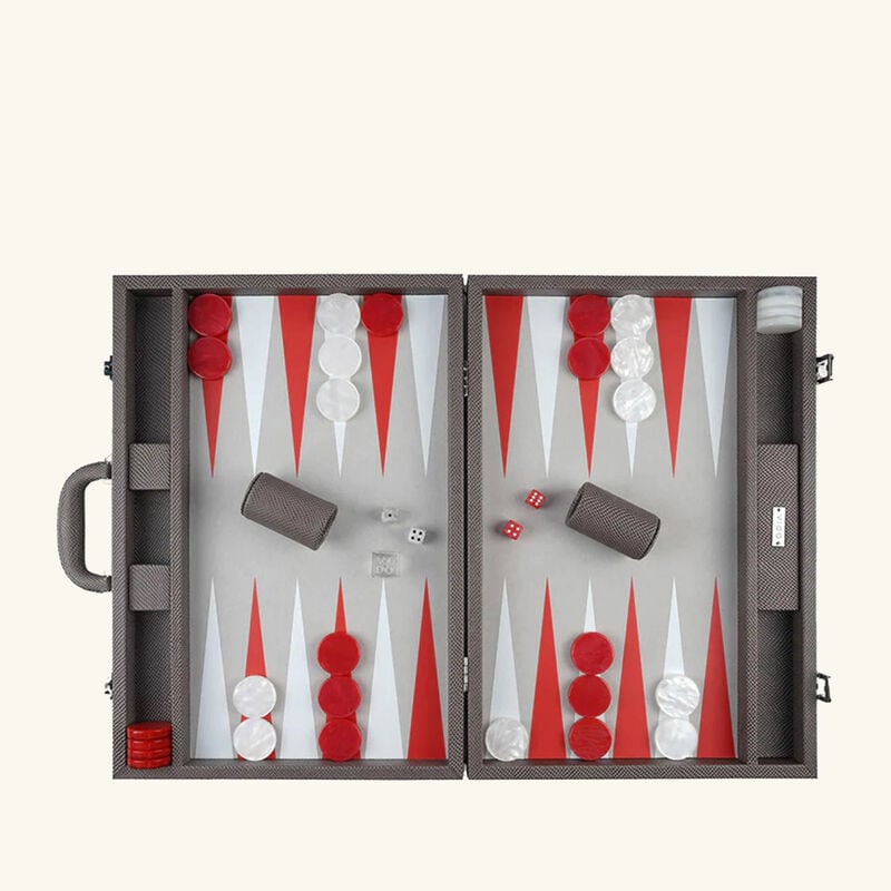 Taupe Grey Snake Backgammon Set vido taupe grey snake backgammon set