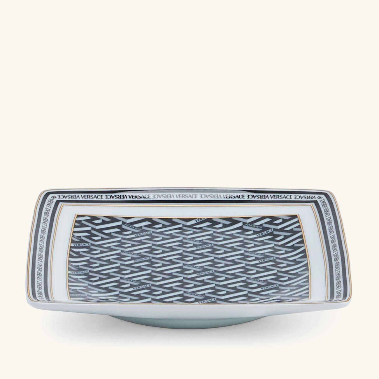 versace la greca trinket tray square small black