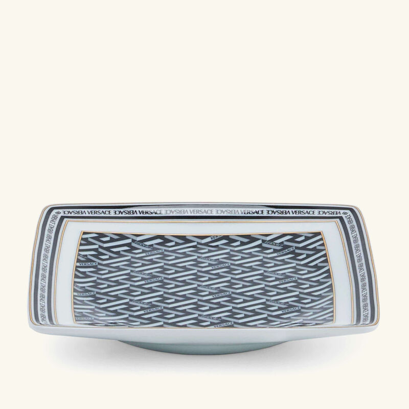 versace la greca trinket tray square small black