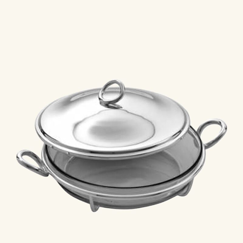 christofle vertigo baking dish round silver plated 25cm