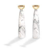 Coluna Carrara Marble And Gold Candle Holders - Set Of 2, small