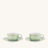 Diva Tea Cup & Saucer Green Set of 2 ginori 1735 diva tea cup saucer green set of 2