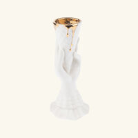 Gilded I-Scream Vase Small White jonathan adler gilded i scream vase small white