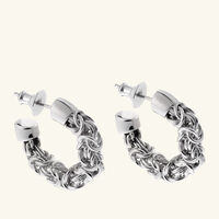 christofle pompon hoop earrings sterling silver