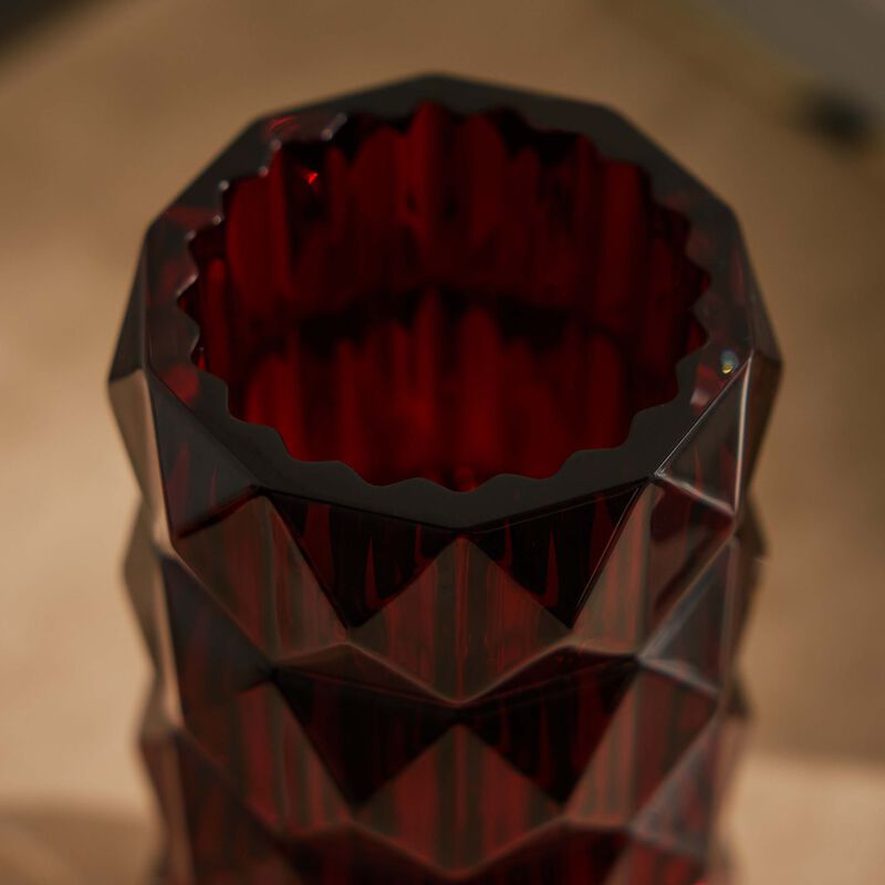 باكارا مزهرية لوكسور المستديرة الحمراء بالحجم الصغير