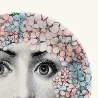 fornasetti ortensia tray round large multicolored
