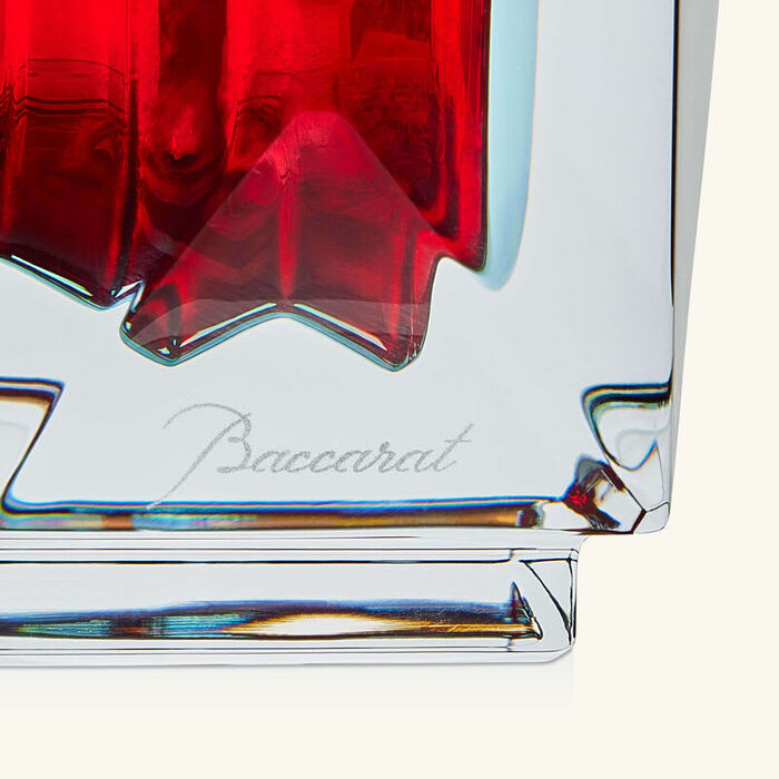 baccarat louxor vase rectangular small red