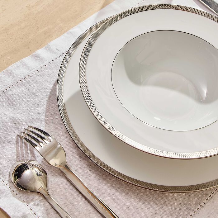 Maille Platine Soup Plate White 22cm bernardaud maille platine soup plate white 22cm