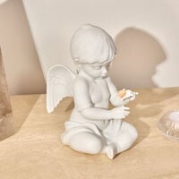 Angel With Flower Sculpture Small White lladro angel with flower sculpture small white