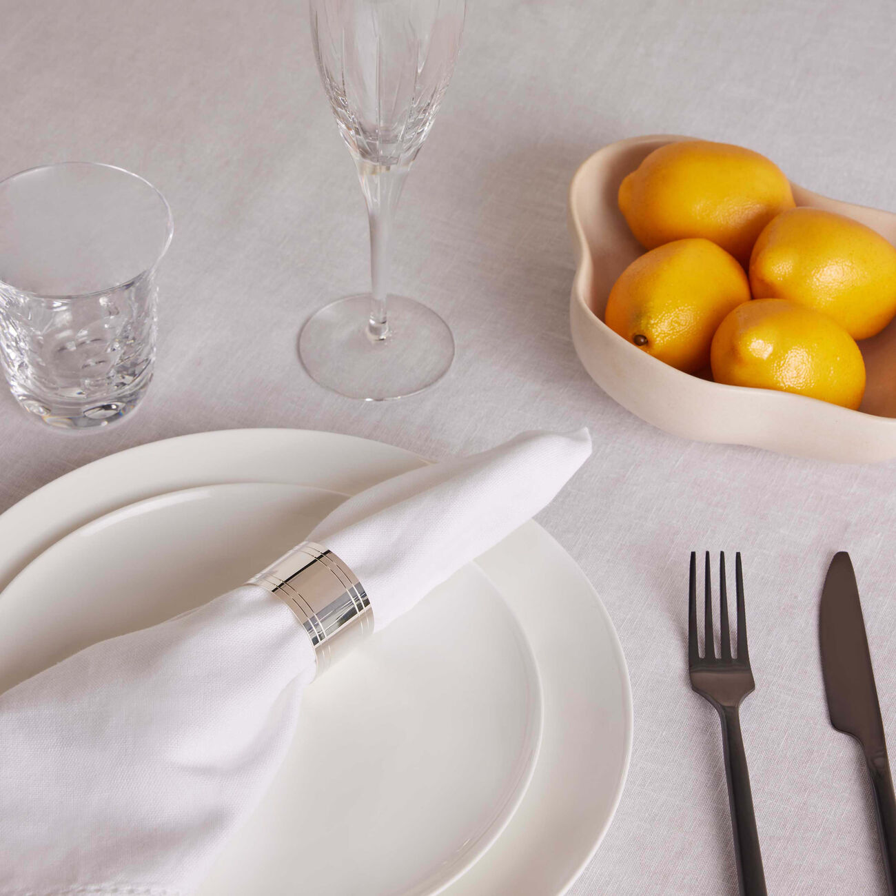 كريستوفل حلقة المناديل نتالي باللون الفضي