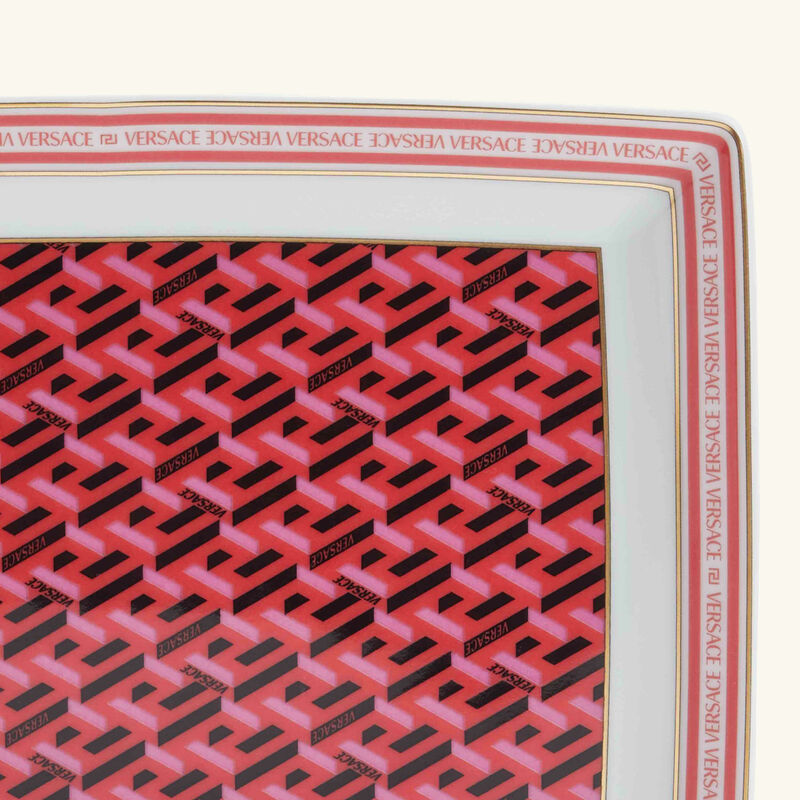 فيرساتشي طبق الضيافة لا جريكا سيغنتشر مستطيل أحمر 21 سم