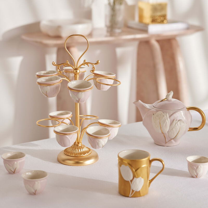 villari tulip coffee cup holder gold