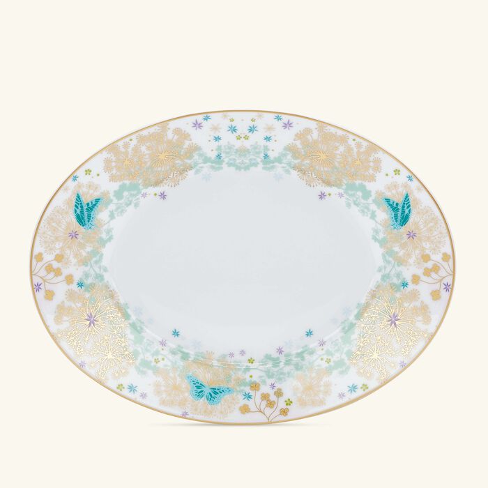 bernardaud feerie michael cailloux bread   butter plate oval pink 23cm