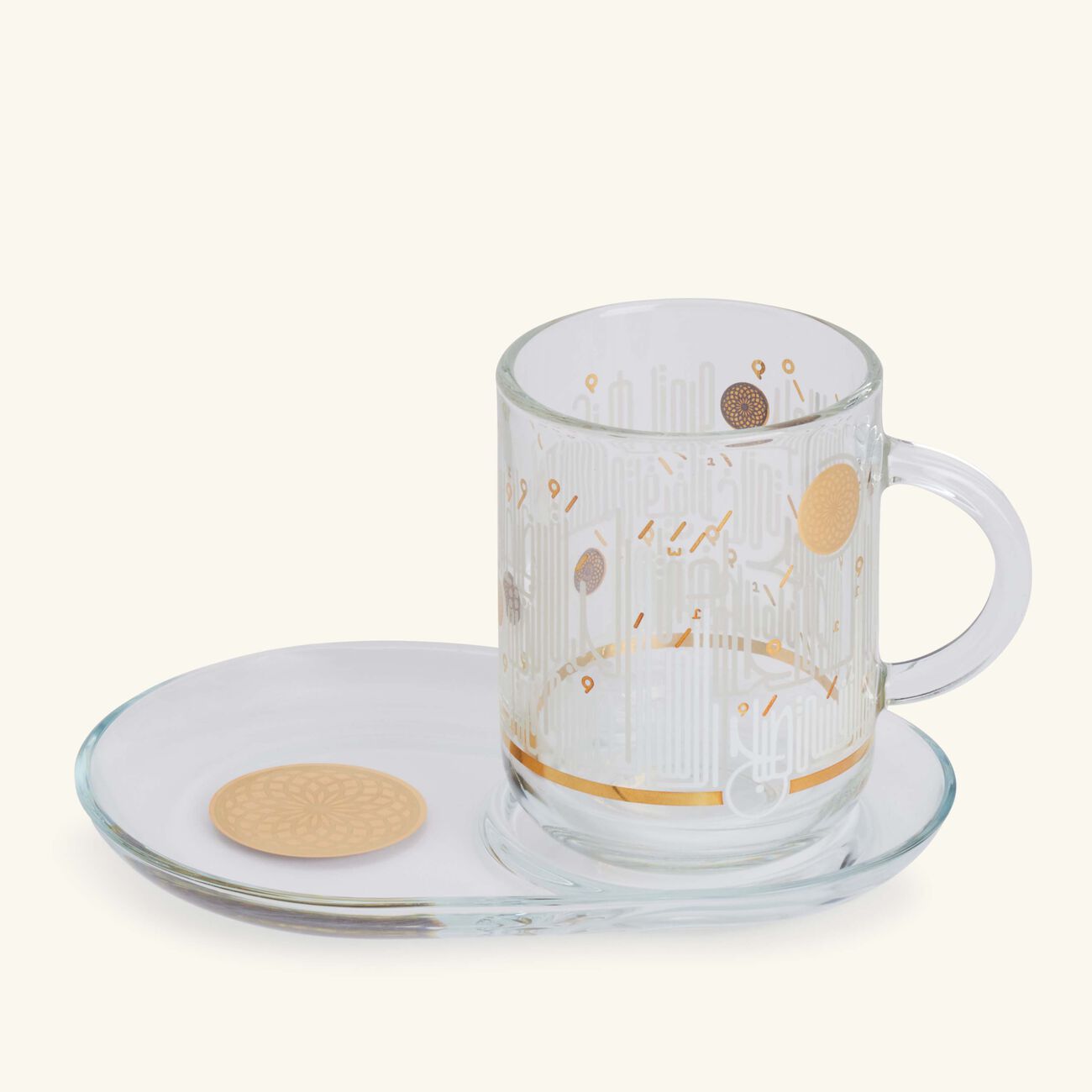 Hayat Mug and Saucer Gold Set of 4 dimlaj hayat mug and saucer gold set of 4