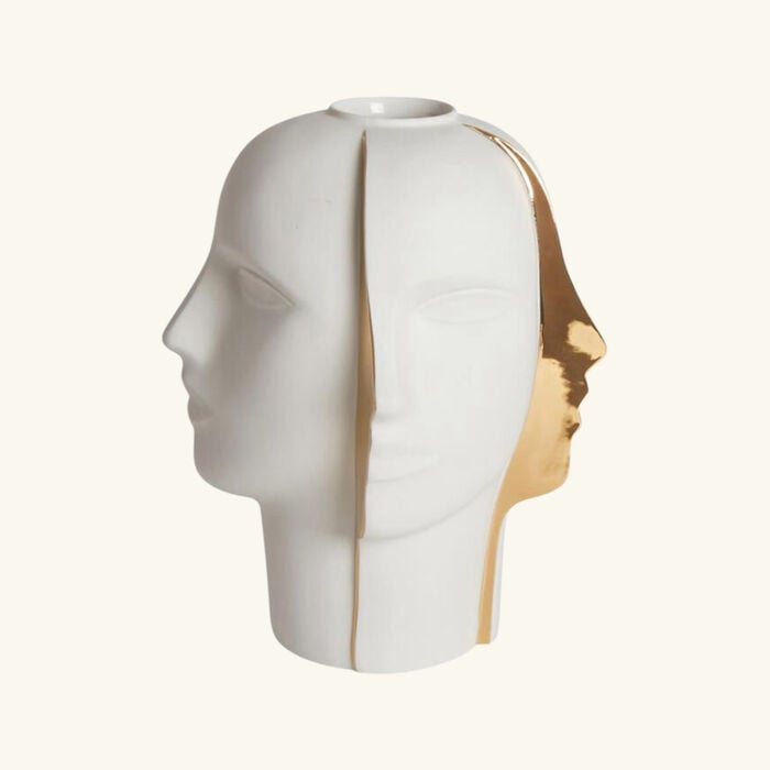 Atlas Split Vase Medium White jonathan adler atlas split vase medium white