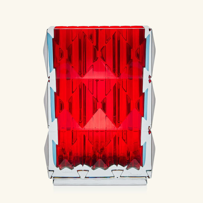 baccarat louxor vase rectangular small red