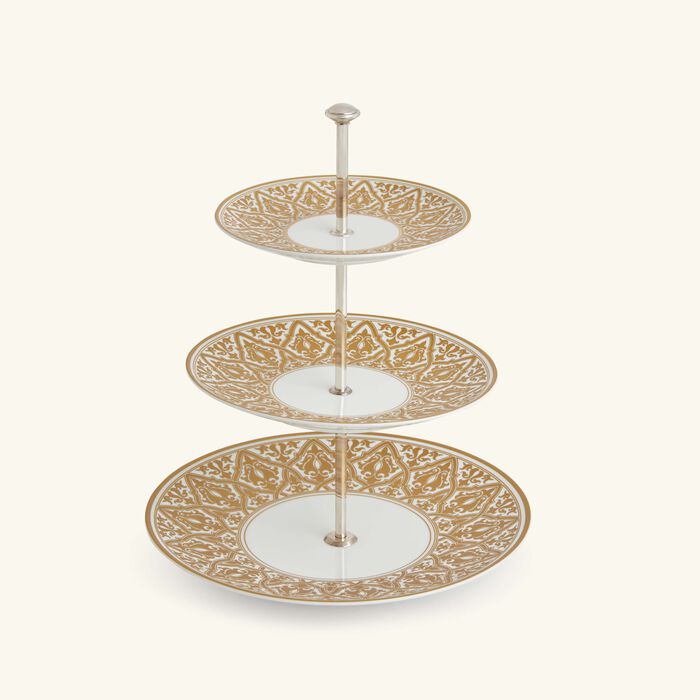 bernardaud venise cake stand 3 tier gold