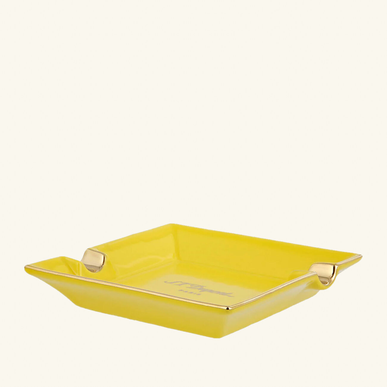 Ashtray Square Small Yellow st dupont ashtray square small yellow