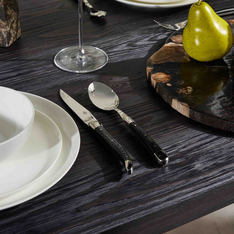 forge de laguiole black handle table knife black set of 6