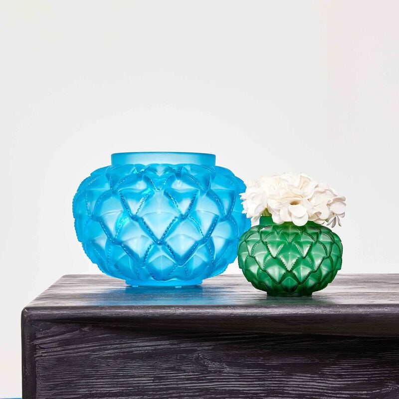 Languedoc Vase Small Blue lalique languedoc vase small blue