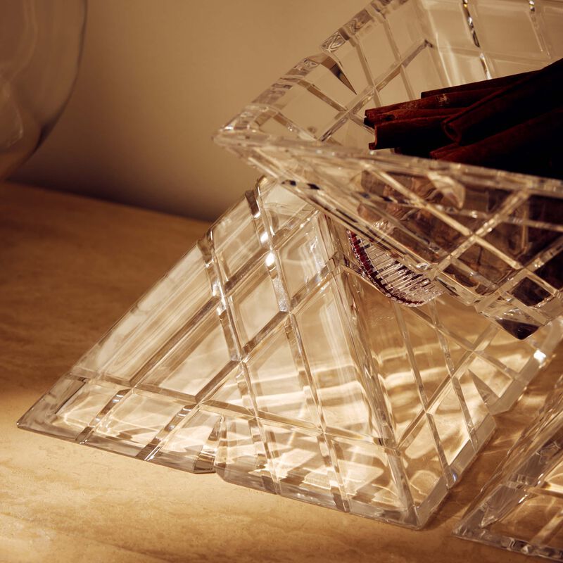 ماريو تشيوني قطعة الديكور الكريستالية بيراميديون كبيرة باللون الشفاف