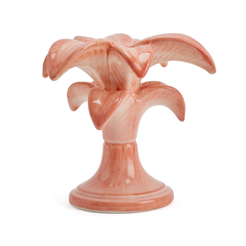 Palm Candlestick Holder - Pink - Small, large