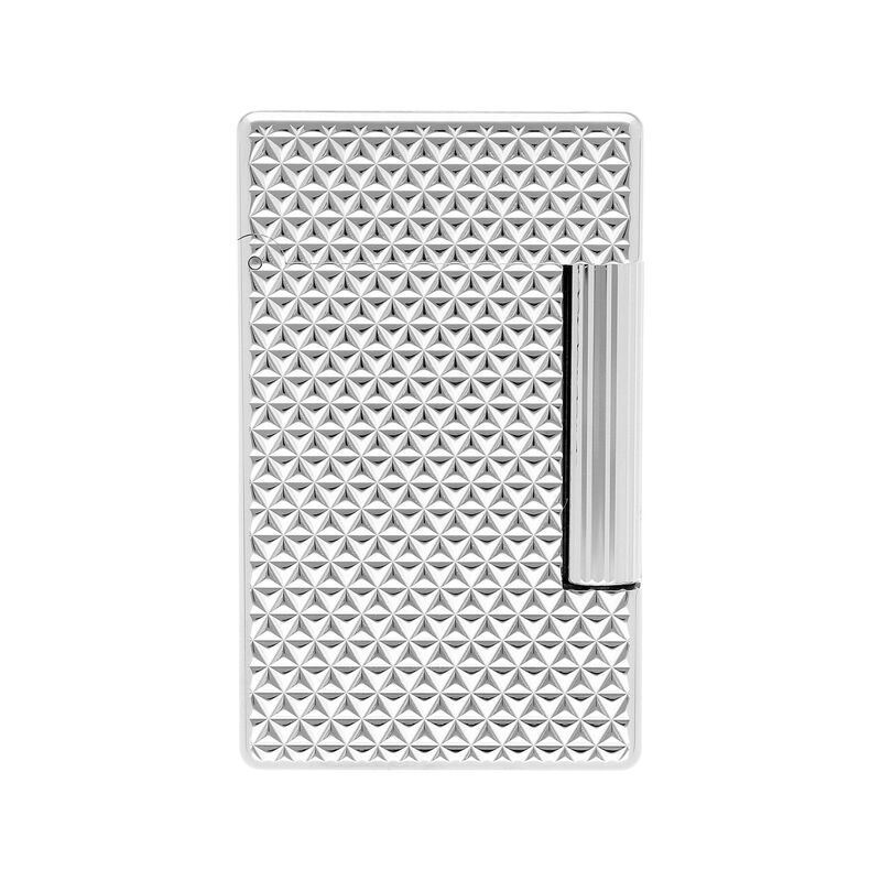 st dupont initial diamond head lighter silver
