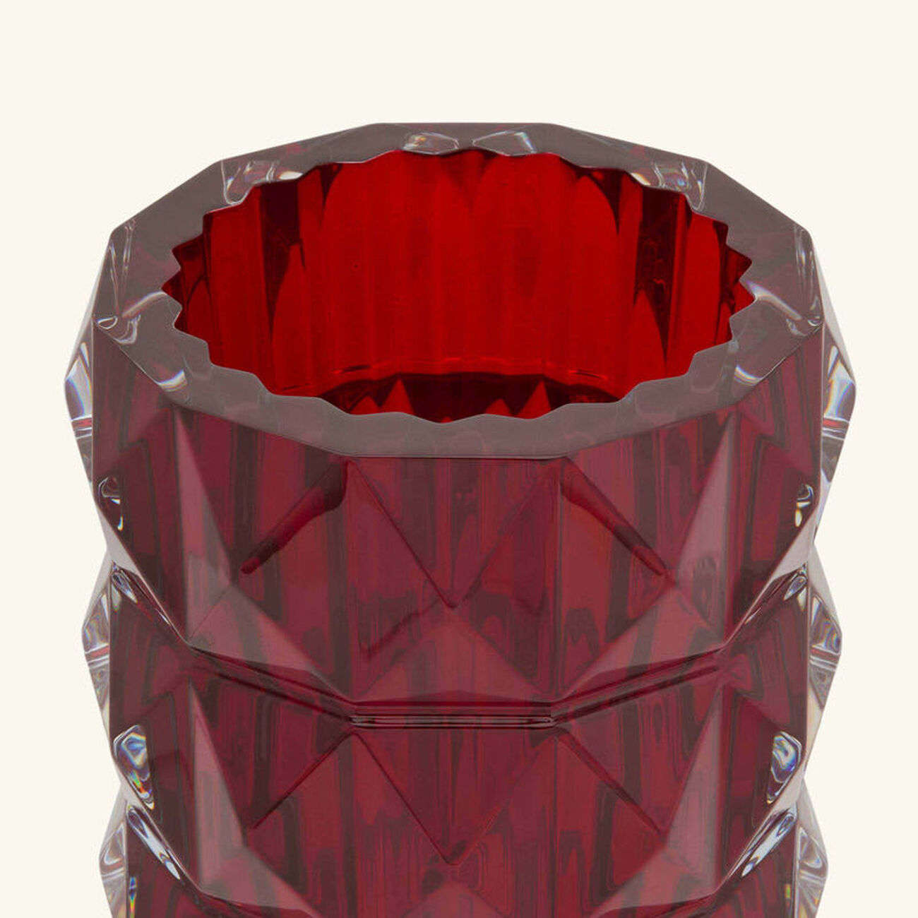 باكارا مزهرية لوكسور دائرية صغيرة حمراء