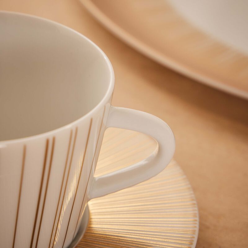 bernardaud sol tea cup   saucer gold